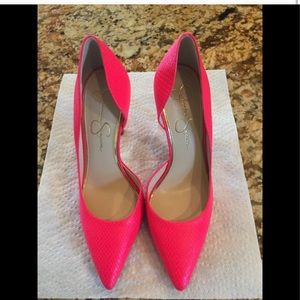 Jessica Simpson bright pink 4” heels.  Size 8 1/2.